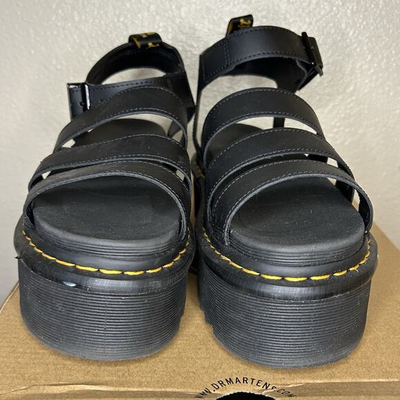 Dr. Martens Blaire Quad Platform Black Hydro Leather Sandals Women’s size 10 - Picture 9 of 15